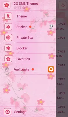 GO SMS Pink Flower Theme android App screenshot 5